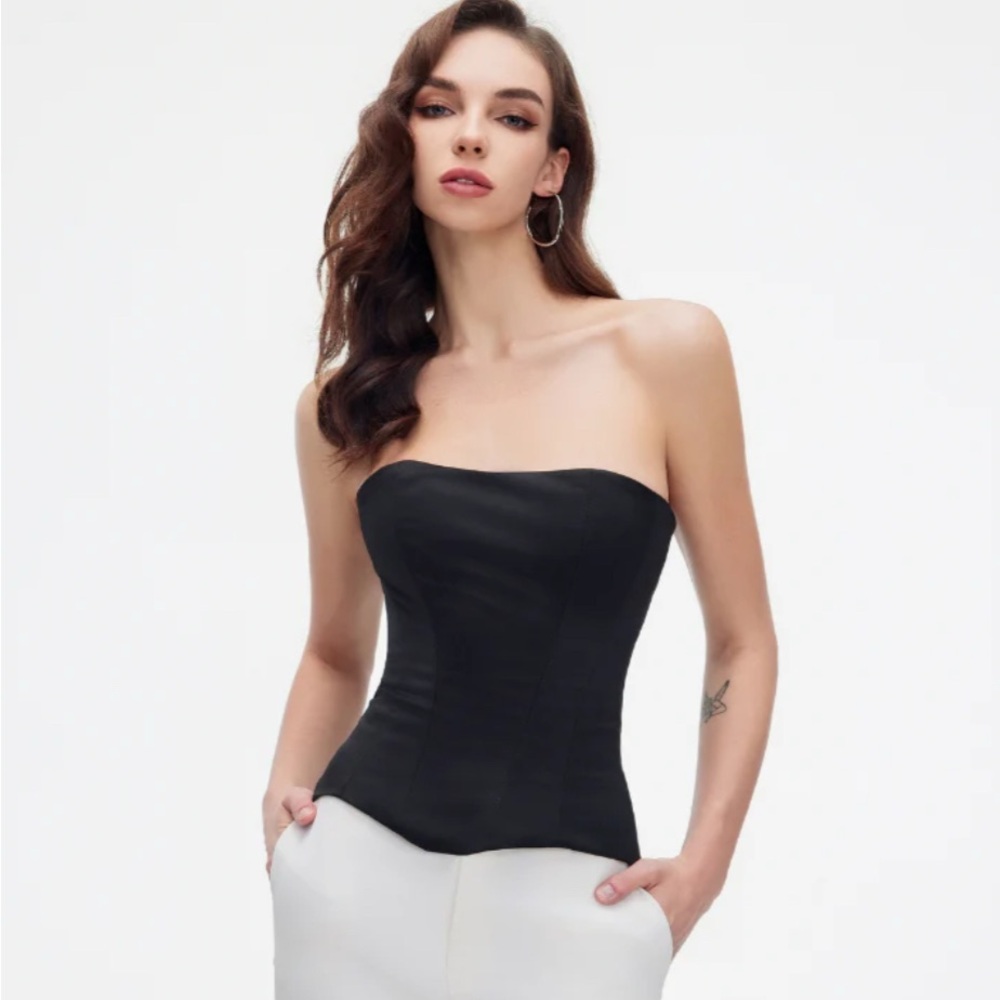 NWT Perfect Corset NY Satin Corset, Black, Small